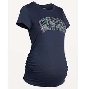 NWT Navy Blue “sweater Weather Maternity Graphic T-Shirt size Medium & Large